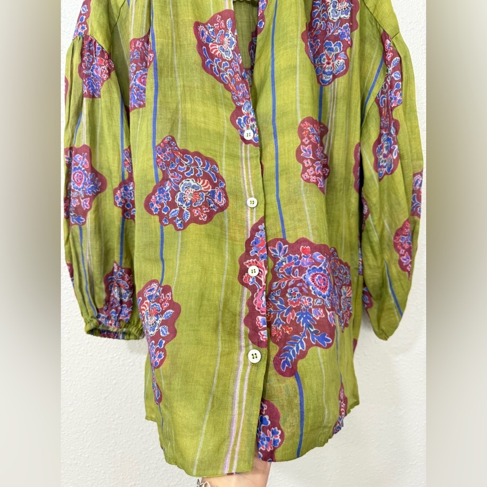 Zara Gulli Ramie Blouse Size M - Picture 5 of 10